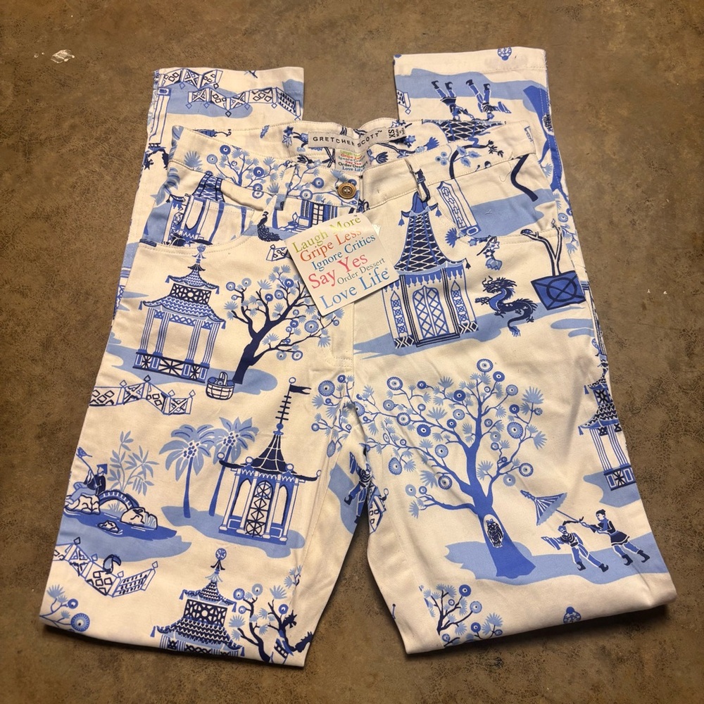 NWT Gretchen Scott Pagoda Paradise Gripless Pants/Jeans